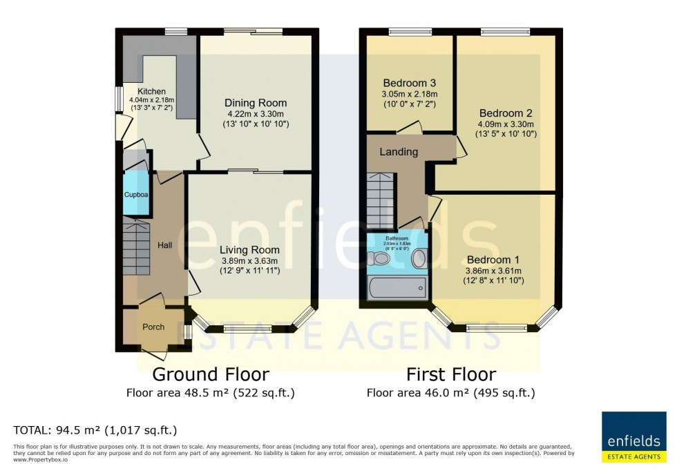 Floorplan for Endfield Road, Bournemouth