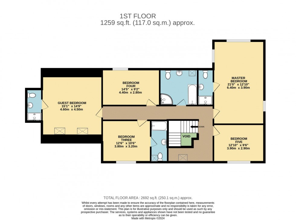 Floorplan for Oscarison House, 7 Park View, Hook