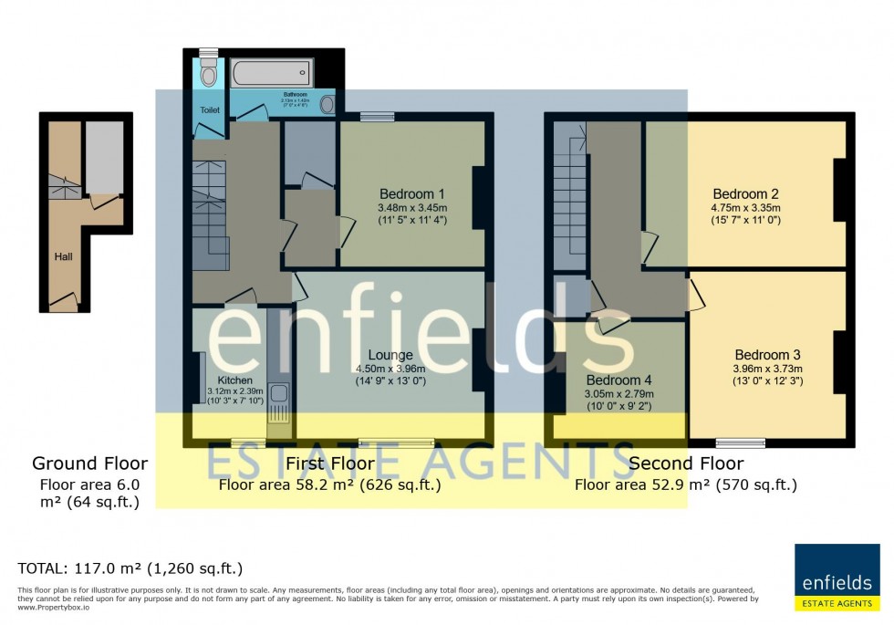 Floorplan for St. Swithuns Road, Bournemouth