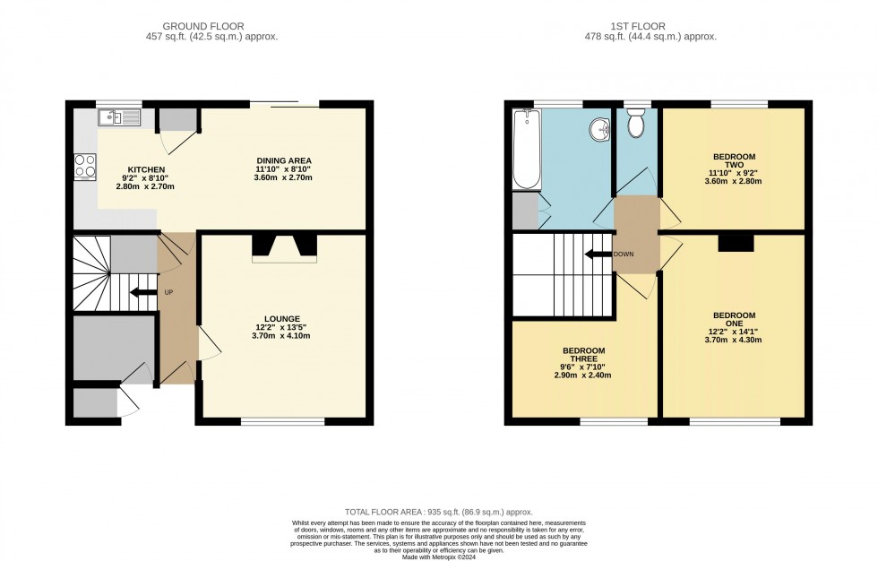 Floorplan for Briggs Row, Featherstone