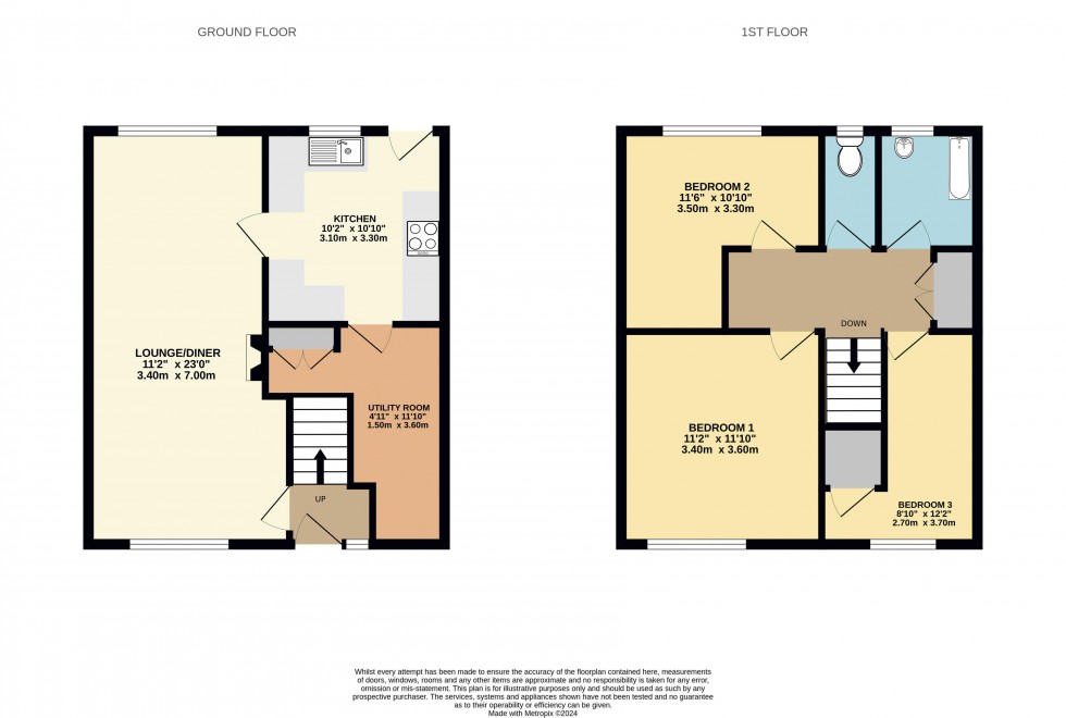 Floorplan for Byron Close, Knottingley