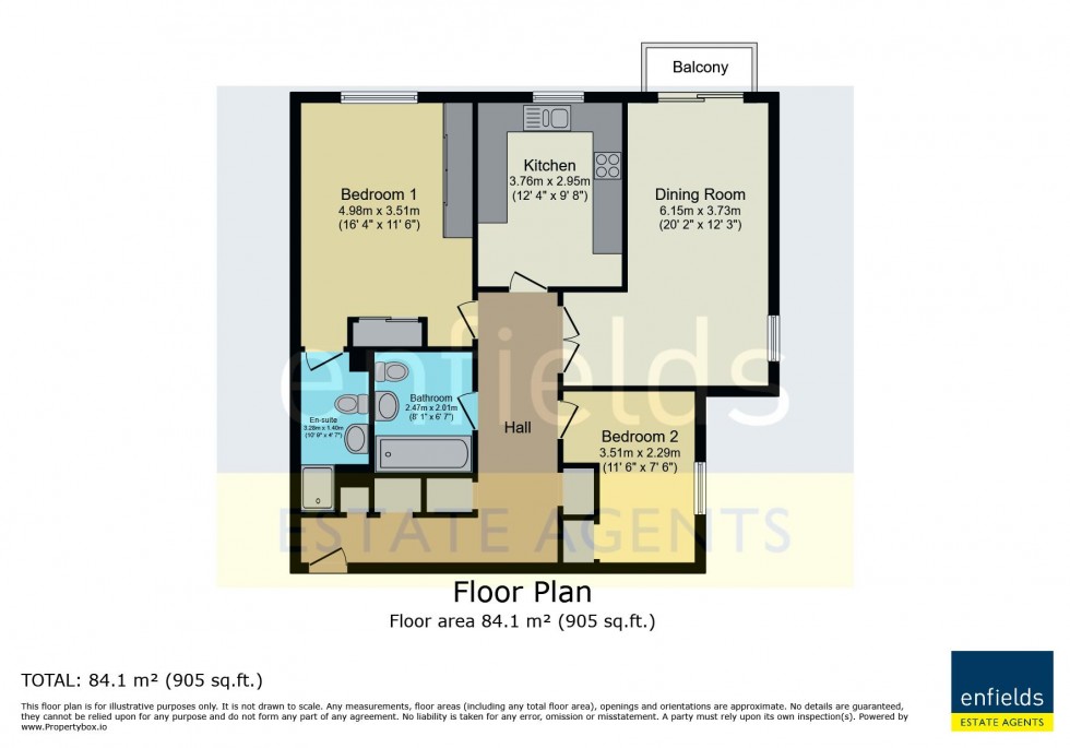 Floorplan for Wimborne Road, Bournemouth