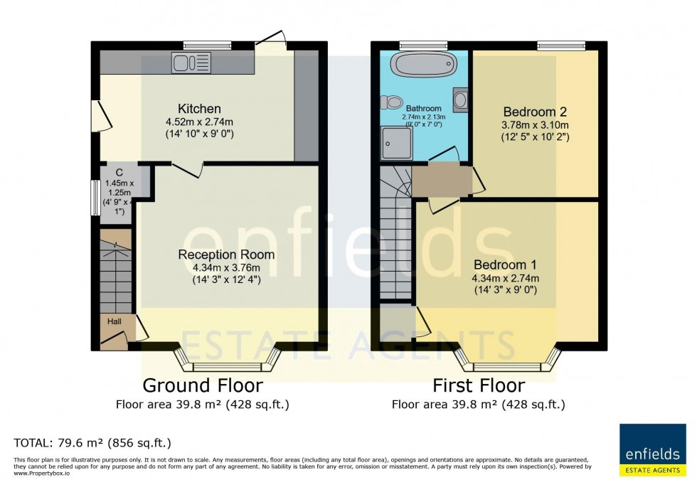 Floorplan for Blandford Road, Poole